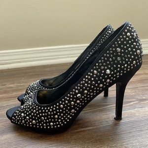 Black embellished Your Party Shoes